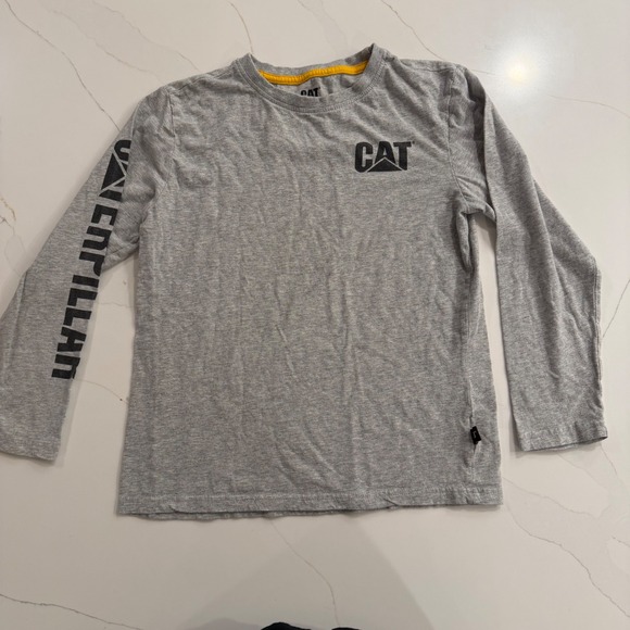 Cat Other - Kids CAT Caterpillar Gray Long Sleeve T Shirt Size M 10 12‎ Cotton